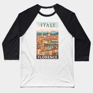 A Vintage Travel Art of Florence - Italy Baseball T-Shirt